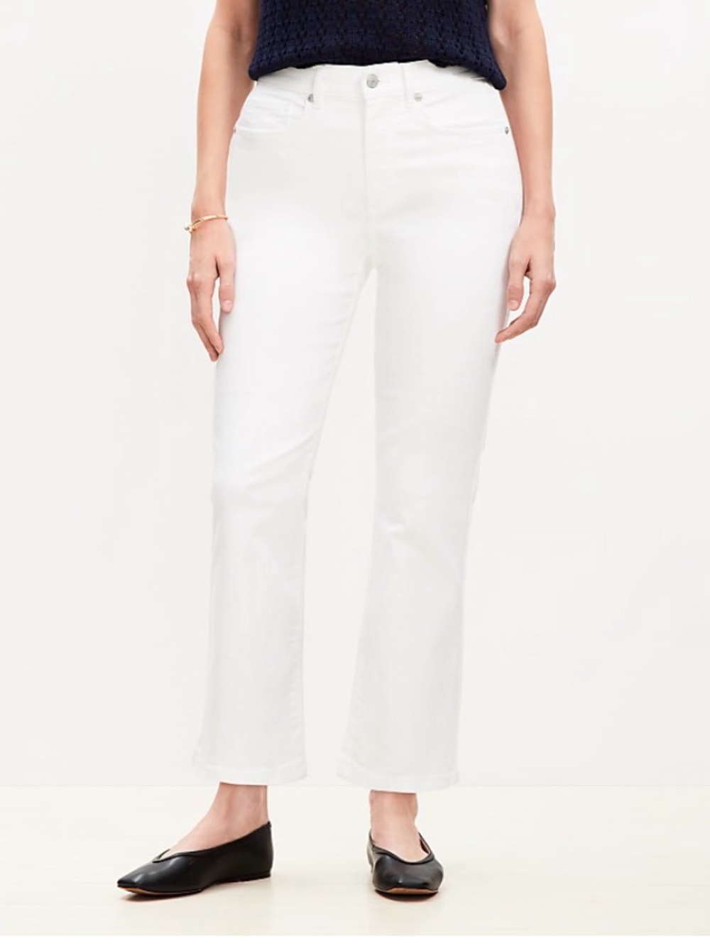 LOFT White Kick Crop Jeans size 10